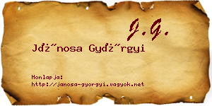 Jánosa Györgyi névjegykártya